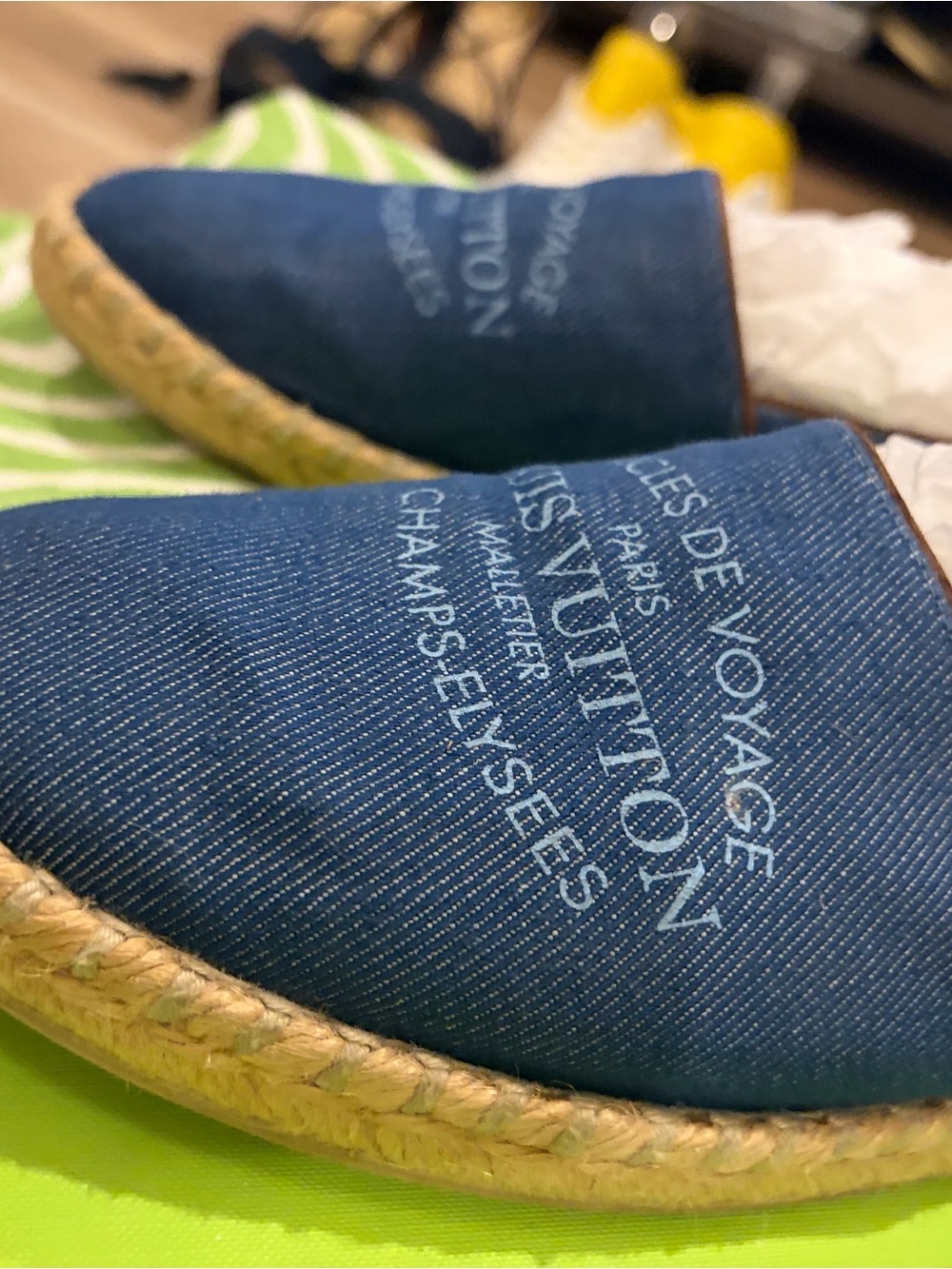 Louis Vuitton Denim Espadrilles in Navy Blue